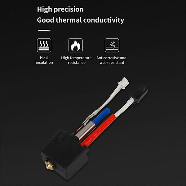 Til 2 Hotend Messing+Hærdet Stål Dyse 24V 60W Varmelegeme til 2 Neo/Max/Plus/Pro 3D Printer