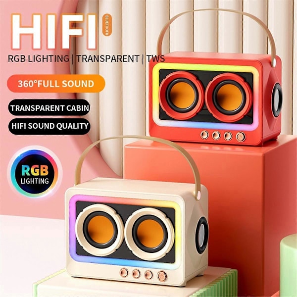 Bärbar Bluetooth Subwoofer Högtalare Trådlös HIFI Ljudlåda Mini Bluetooth Trådlös Mp3 Högtalare Rosa