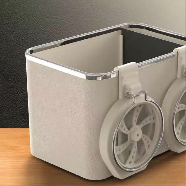 Armlæns Opbevaringsboks Vandkopholder Multifunktionel Bilkonsol Organizer til Bil Beige