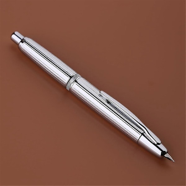 Tryck Retractable Reservoarpenna 0,4 mm Extra Fin Spets Randig Bläck Reservoarpenna för Skola Kontorsmaterial Skrivning, A