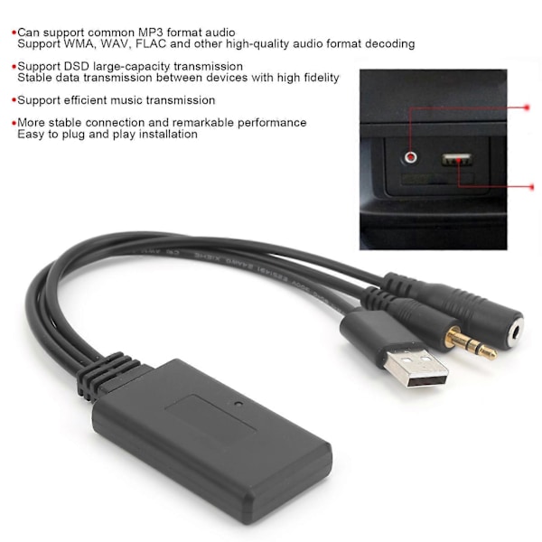 Auto Bluetooth Audio -kaapeli AUX-mikrofonisovitin Hyundai Accent / Azera / Elantra / Genesis -malleihin
