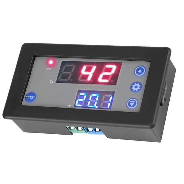 12V Tidsfördröjningsrelämodul Cykeltimer Digital LED Dubbel Display