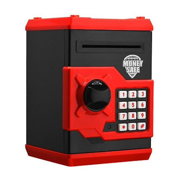 Elektronisk spargris med lösenord, spargris för kontanter och mynt Reddish black