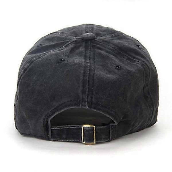 Baseballcaps Herrehatt Vaskbar Slitt Denim Justerbar Caps (Sort Grå)