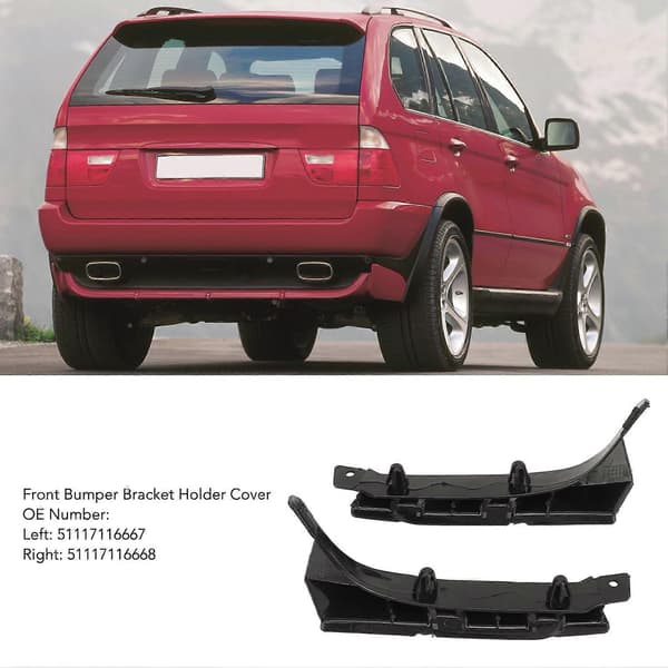 2 stk. Frontfangerbrakett Holderdeksel 51117116667 Face Bar Retainer Braces for X5 E53 Facelift 2003 til 2007