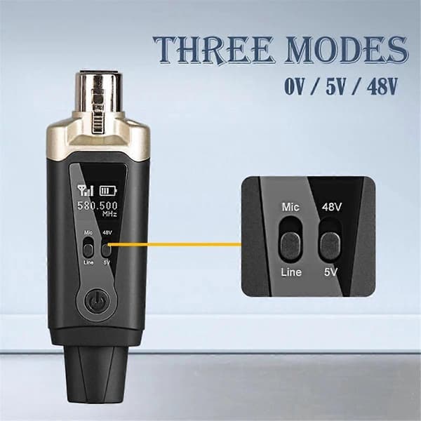 Trådløst Mikrofonsystem XLR Mikrofon Konverter Adapter UHF Automatisk Senderopsætning til Kondensator Dynamisk Mikrofon