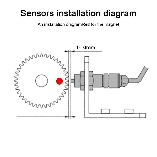 -TC01 Digital Tachometer Høj-Nøjagtighed LED Digital Motor Hastighedsmåler med Hall Sensor Motor Hastighedsdetektor