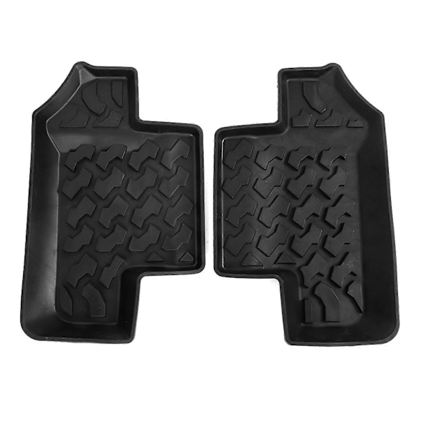 Par Bakre Gulvmatte Sklisikker Gummi Dør Fotpute Passer for Jeep Wrangler JK 2 Dører 2007-2017