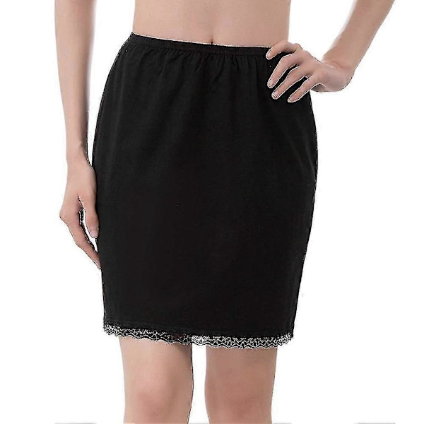 Hot 2023 Kvinner Damer Elastisk Midje Halv Underskjørt Skjørt Unders Kirt Dame Under Skjørt Underskjørt Halv Midje Skjørt Bestselger Black