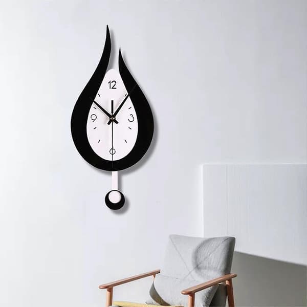 Modern Vattendroppsdesign Väggklocka Kreativ Akryl Pendelklocka Black