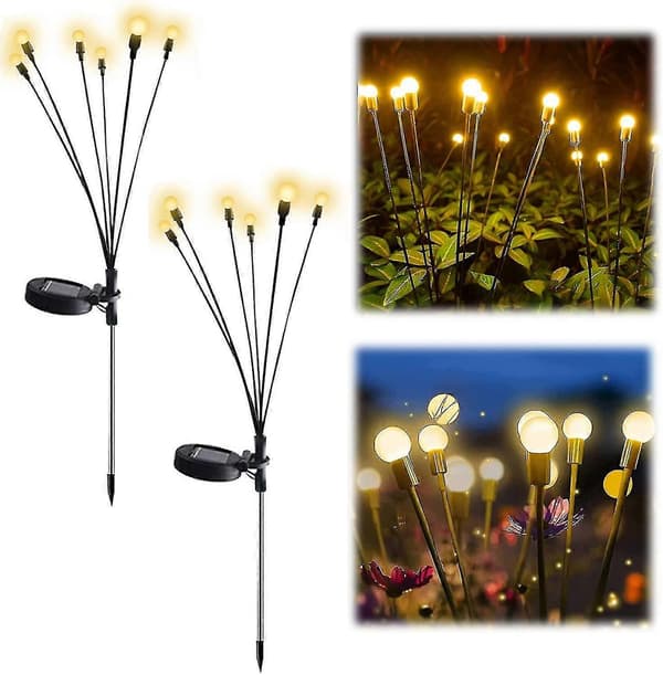 Solcelle Hagelampe - Solcellelampe som svaier, Vind-svaier, Solcelle Utendørs Lampe 6LED