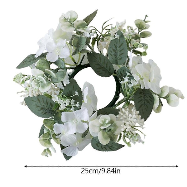 Bryllupslysestakekrans Kunstige blomsterplanter Lys Aromaterapi Ringholder Bordpynt Innsjøblå