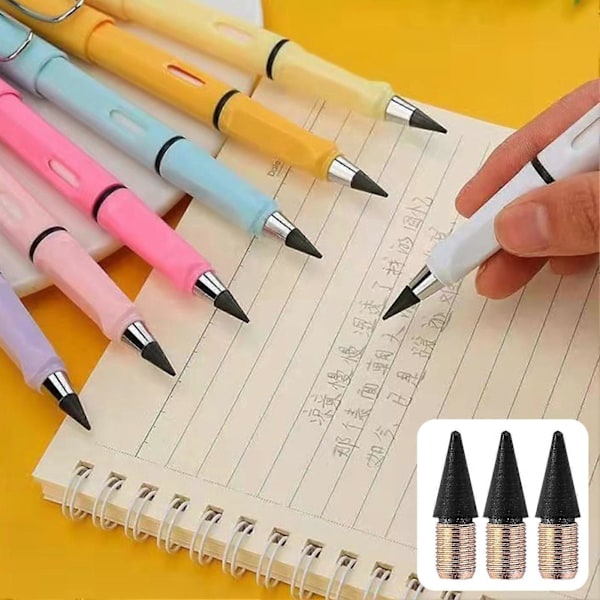 50 st Oändlig Blyertspenna Grafitstift Bläckfri Penna Utbytbar Refill Evighets Pennor Ersättningshuvud för Skrivning Ritning Kontor Skolmaterial