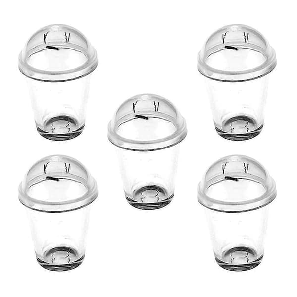 5 st Minikaffekoppsmodeller Transparenta Minimjölktekoppar Fina Vattenkoppsfigurer