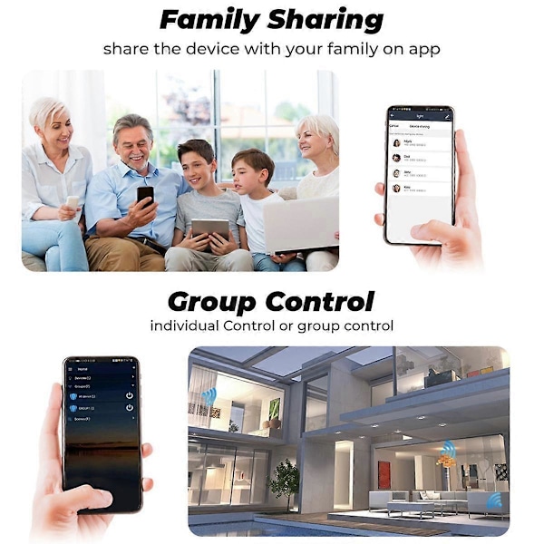 RF433 WiFi Smart Bryter Tuya 16A Lysbryter MiniHome Bryterrelé med Strømovervåking Smart Life APP Stemmestyring for Alexa, A