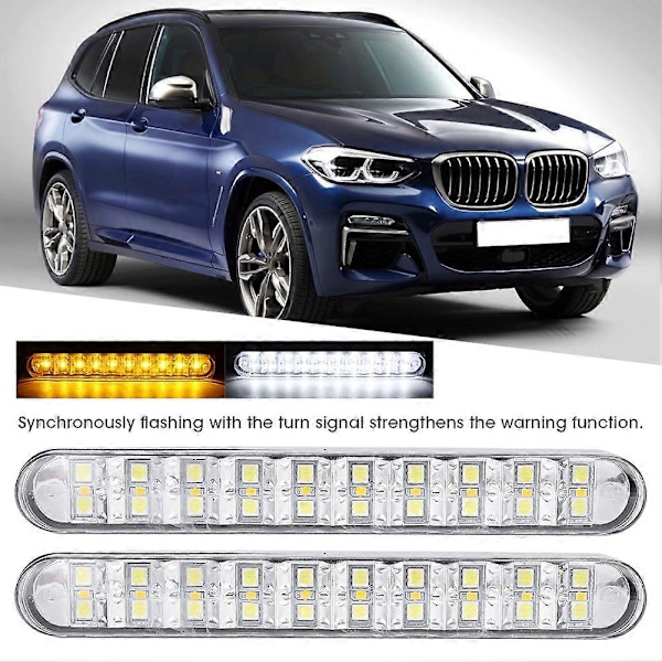 5050 30LED Doble Farger Kjørelys DRL Blinklys Universal for Bil
