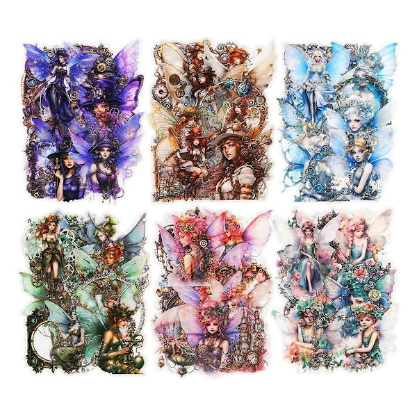 Steampunk Scrapbook Stickers Set, 120 st Fé-dekaler för Scrapbooking, Junk Journaling, Hantverk, DIY-projekt