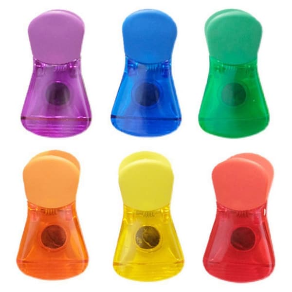 6 stk. Oppbevaringsklips Magnetisk Bred Anvendelse Plast Solid Assortert Organizer Klemme Husholdningsartikler