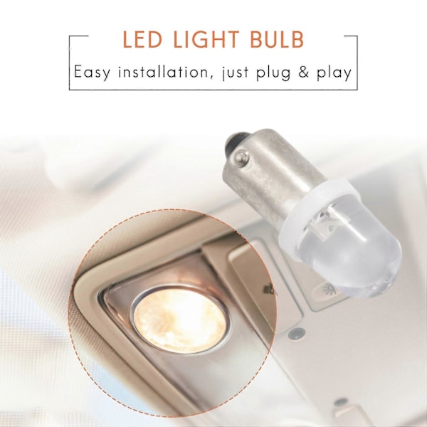 20 st BA9S 1895 H6W 53 57 Bajonett LED-lampa för billampa 12V Vit