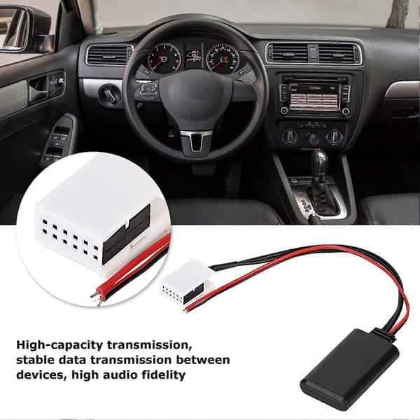 12V 12-Pin Bil Bluetooth AUX Adapter Passer til MCD RNS 510 RCD 200 210 300 310 500 510