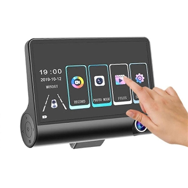4 Tommer Touch Screen Bil DVR 1080P Dash Cam Front Indvendigt Kamera Nattesyn Loop Optagelse G-Sensor(A)