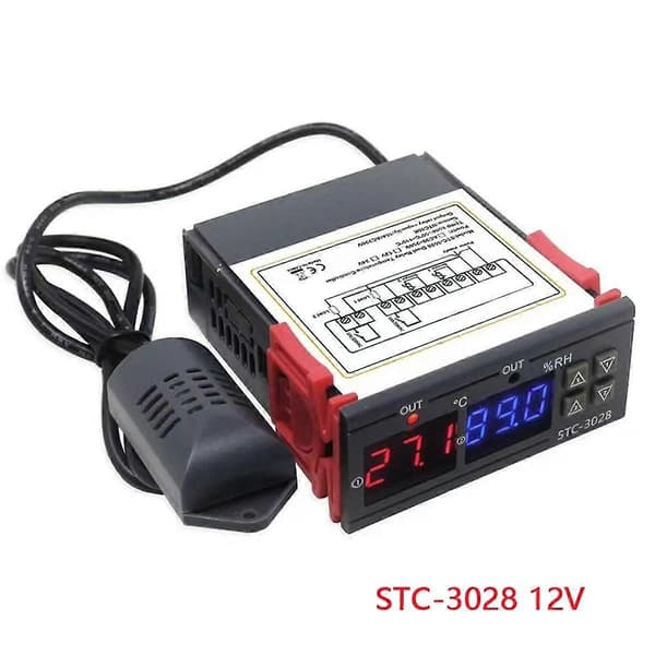 STC-3028 12V Digital Termostat Termometer Hygrometer Temperatur Fugtighedsregulator