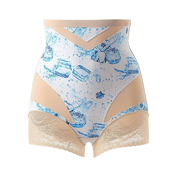 Högmidjade Tummy Control Trosor Isande Kalla Sommar Kvinnor Sömlösa Kalsonger Efter Förlossning Höftlyft Slankbyxor Kroppsshapare B-Skin M