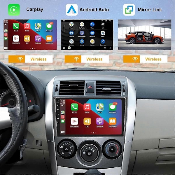 2G+64G Android Bilstereo för 2009-2013 Trådlös Carplay Android Auto, 9-tums Bilradio GPS WiFi Backkamera
