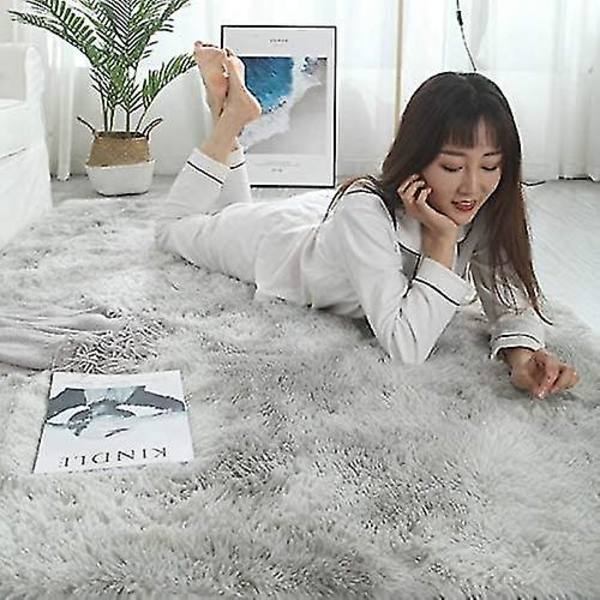 Tflycq Mjuk Modern Inomhus Lurvig 4x6.6 Matta Kompatibel Med Sovrum Vardagsrum Sovsal Barnrum Hem Dekorativ, Halkfri Plysch Fluffig Pälsig Områdesmatta Grey