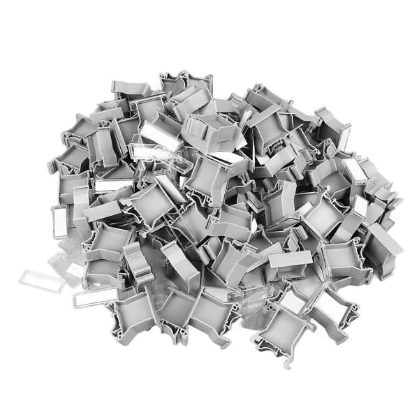 100 st UK B2 Terminal Markeringsblock Set PA66 DIN-skena Markör för Identifiering