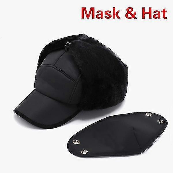 Herr Vinter Casual Baseball Snö Keps Vindtät Tjock Varm Keps Hatt DarkBlue