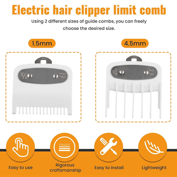1.5MM/4.5MM Hårklipper Kamme Guide Kit Hårtrimmer Beskyttelsestilbehør til Hårklipper 4STK