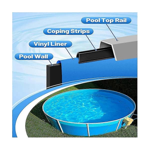 38 stk. Coping Strips til Pool Liners over Jorden, Udskiftningssæt til Liner Clips til Svømmebassiner