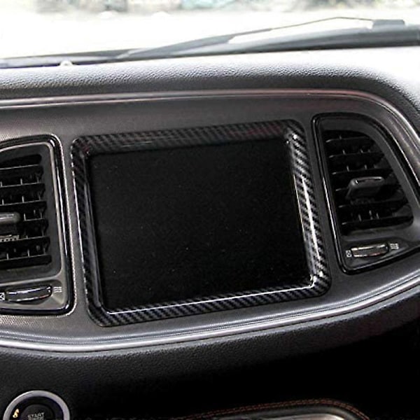 Kulfiber Centerkonsol Instrumentbræt Navigation Dæk Trim Panel til 2015-2020