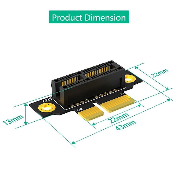 PCI-E 1X 3.0 90 Graders Omvendt Han til Hun Riser Kort til 1U Server (Installationsretning Mod CPU)