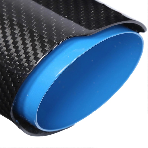 Bil Eksosrør 54?89mm Rett Side Enkelt Utløp Blank Karbonfiber Blå Rustfritt Stål