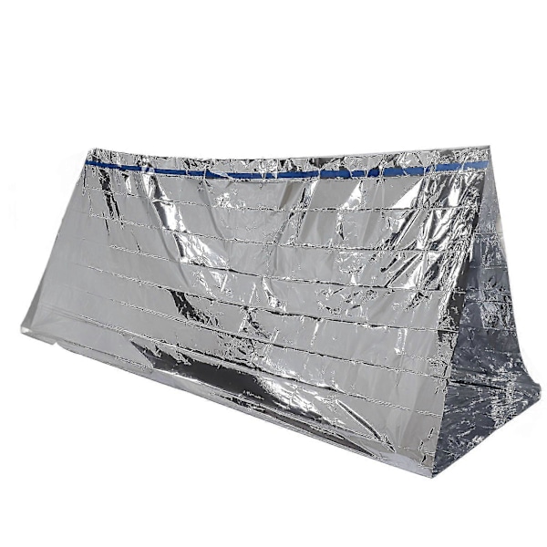 Tält Nödöverlevnadsskydd Enkellager Varmt Aluminiumtält Med Armband För Jordbävningshjälp Silver