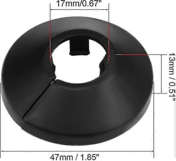 16mm Rörskydd Dekoration Pp Radiator Rosett Vattenrör Väggskydd Svart 8 st
