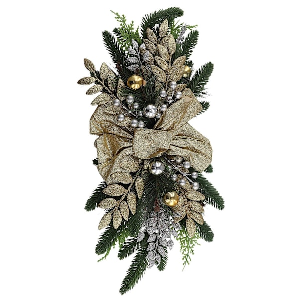 Jul, Trappe Juleguirlande til Trapper, Dør, Pejs, Vindue, Udendørs Indendørs Juledekoration 60x30cm Guld