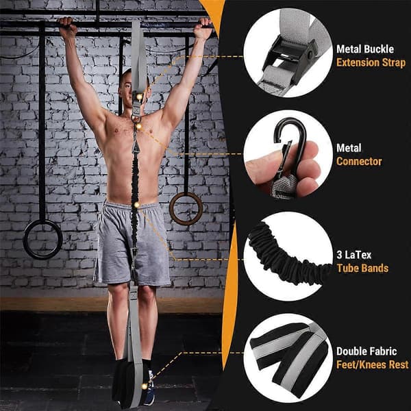 Pull-Up Assist Band Set, Kraftiga Resistansband för Pull-Up Bar, Justerbara Vikt Pull-Up Band, Viloträningsband