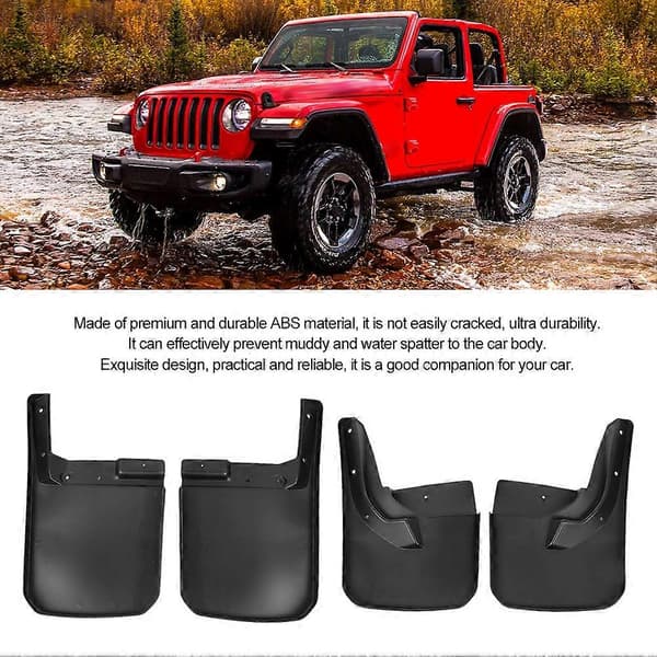 4 stk. Bil Mudflaps Mudguard Mud Flap Guards Skjermer Passer for Jeep Wrangler JL 2018 +