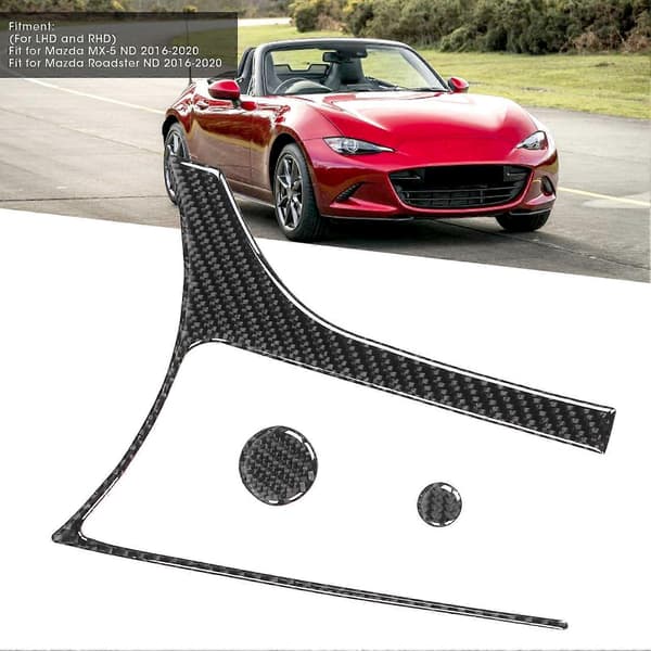 3 st Kolfiber Interiör Multimedia Box Ram Knappskydd Passar Mazda MX5 ND Roadster ND 2016-2020