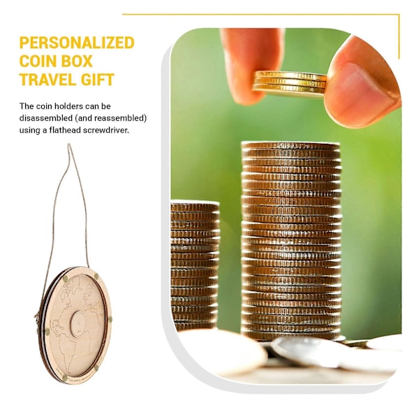 Personlig Myntbox Resepresent Diskar för Lek med Mynt som Glider Nedåt Transparent Myntbox D