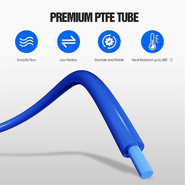 Bowden Slange Kit, PTFE-slange for 1.75 mm Filament, med PC4-M10 og PC4-M6 Fittings, Kutter B