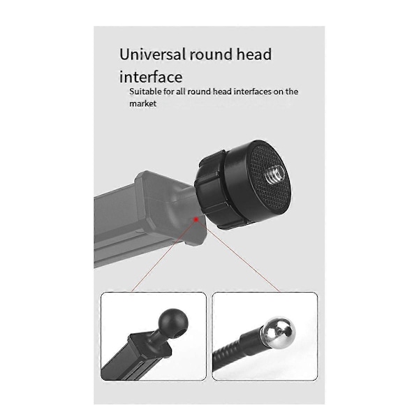 Kulhuvudadapter Klämfäste för Actionkamera Kulhuvudomvandlare 1/4 Skruv till 17mm Kulhuvudgränssnitt Joint Adapter