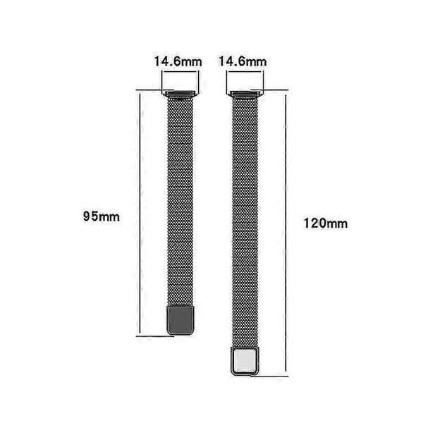 Erstatningsreim Rustfritt Stål Magnetisk Milan Mote Armbånd For Fitbit Luxe black
