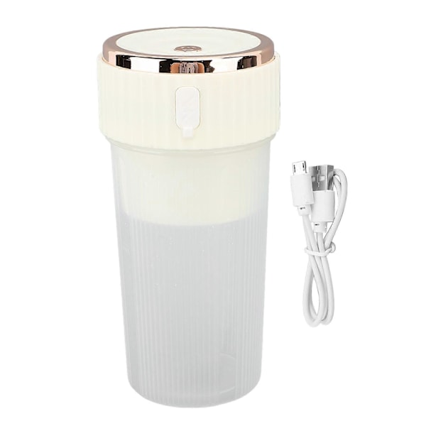 Blenderkopp Beige 300ml 1500mAh USB Oppladbar Trådløs 22000rpm Smoothie Blenderkopp med 3D-blader for Shakes og Juice