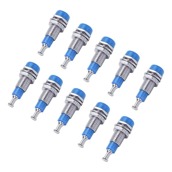 J.40006 10 stk/sett 2mm Nikkelbelagt Banan Hunn Jack Socket Panelmontering Bindepost Blå