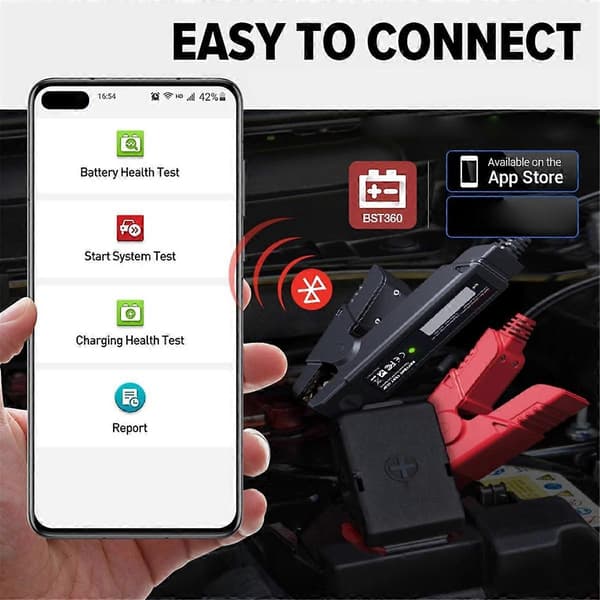 Automobil Generel Bluetooth Version 12V 2000CCA Batteritester Spændings Batteri Analysator Opbevarings Batteritester