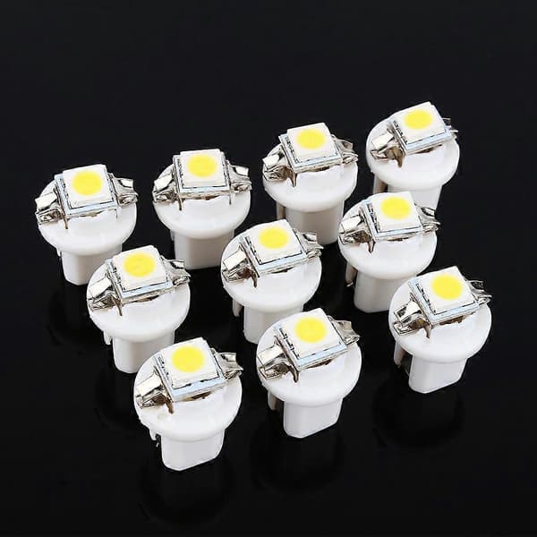 10 stk. T5 Bilmåler 5050 1SMD LED Speedo Dashbord Side Lyspære 12V